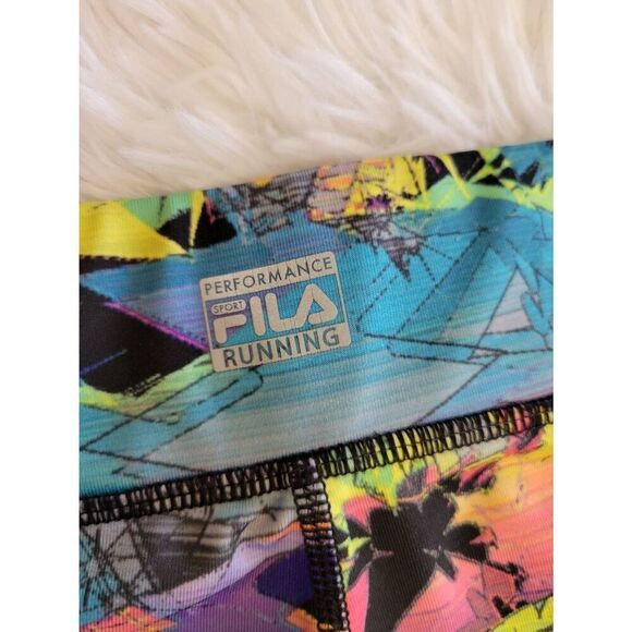 FILA Size Small Cropped Performance Leggings  Multicolor Abstract - Picture 3 of 7